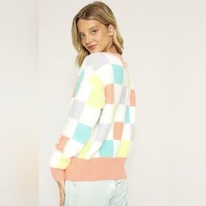 Pastel Patchwork Women's Sweater